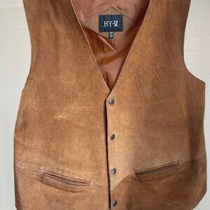 Leather Vest Men's XL Brown